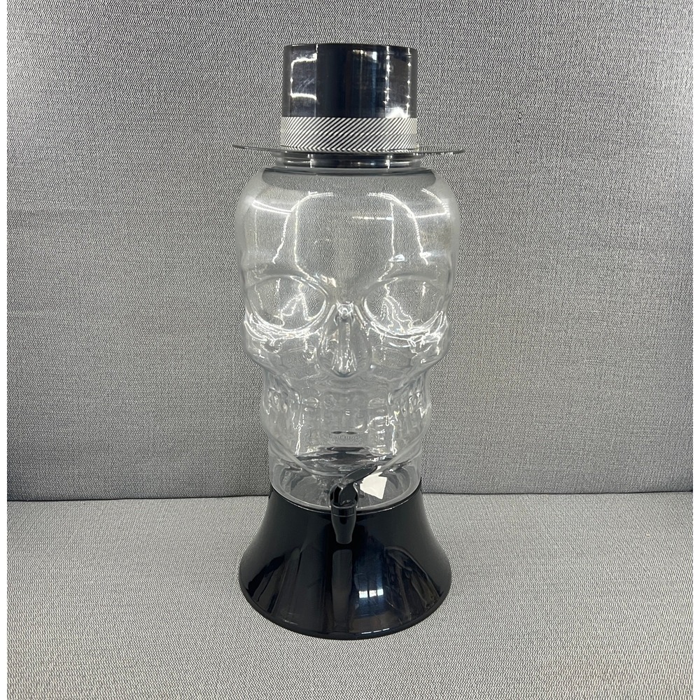 American Made 3 GAL Skull With Top Hat Acrylic Halloween Beverage Dispenser USA